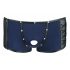 Boxer Uomo NEK in Retina e Ecopelle Nero con Lacci (Blu)  - M