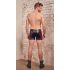 Boxer Sexy da Uomo con Strisce Laterali Bordeaux e Cerniera (Nero) 