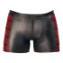 Boxer Sexy da Uomo con Strisce Laterali Bordeaux e Cerniera (Nero) 