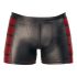 Boxer Sexy da Uomo con Strisce Laterali Bordeaux e Cerniera (Nero)  - M