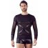 Maglia maschile trasparente con dettagli in rete e spalline incrociate - NEK (nera)  - M