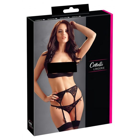 Set di Lingerie Sexy Classica in Pizzo Nero - Cottelli  - 80B/M