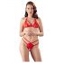 Set di lingerie in pizzo rosso aperto Cottelli 