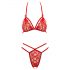 Set di lingerie in pizzo rosso aperto Cottelli 