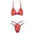 Set di lingerie in pizzo rosso aperto Cottelli  - M