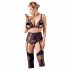 Set Intimo in Pizzo Sensuale per la Donna Seducente - Taglie Forti (nero) 