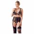 Set Intimo in Pizzo Sensuale per la Donna Seducente - Taglie Forti (nero) 