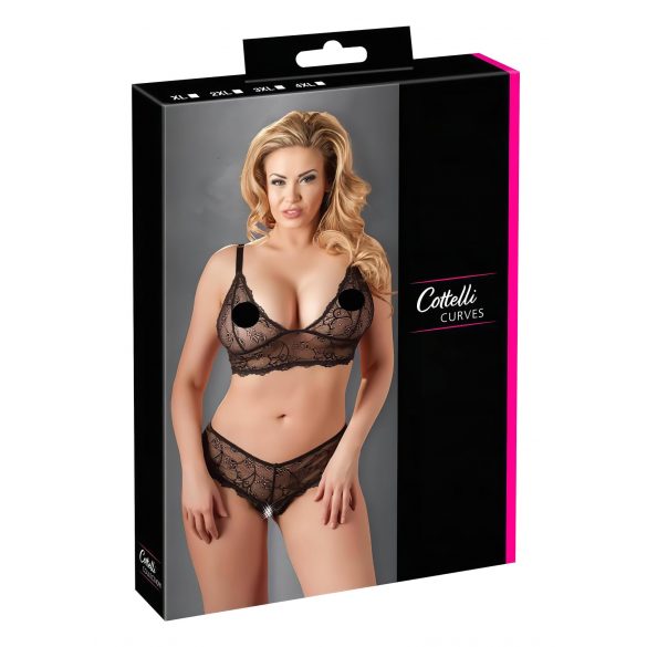 Cottelli Plus Size - Set Reggiseno in Pizzo Elegante (Nero) - XXXL