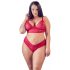 Set Lingerie in Pizzo Morbido Plus Size Cottelli (rosso) 