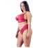 Set Lingerie in Pizzo Morbido Plus Size Cottelli (rosso) 