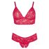 Set Lingerie in Pizzo Morbido Plus Size Cottelli (rosso) 