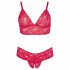 Set Lingerie in Pizzo Morbido Plus Size Cottelli (rosso) 