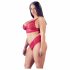 Set Lingerie in Pizzo Morbido Plus Size Cottelli (rosso)  - 2XL