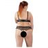 Set di intimo sexy in pizzo con perle - Cottelli Taglie Forti (nero) 