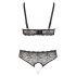 Set di intimo sexy in pizzo con perle - Cottelli Taglie Forti (nero) 