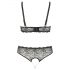 Set di intimo sexy in pizzo con perle - Cottelli Taglie Forti (nero) 