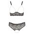 Set di intimo sexy in pizzo con perle - Cottelli Taglie Forti (nero) 