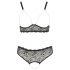 Set di intimo sexy in pizzo con perle - Cottelli Taglie Forti (nero) 