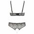 Set di intimo sexy in pizzo con perle - Cottelli Taglie Forti (nero)  - XL