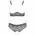 Set di intimo sexy in pizzo con perle - Cottelli Taglie Forti (nero)  - 2XL