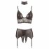 Set Intimo Luccicante con Pizzo e Accessori Bondage di Cottelli (4 pezzi)  - M