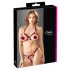 Cottelli - Set lingerie aperto con anelli in metallo (rosso) - M/L