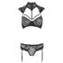 Set di Biancheria Intima in Pizzo con Colletto Cottelli (Nero) 