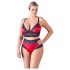 Cottelli Plus Size - set reggiseno in pizzo e raso (nero-rosso)