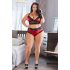 Intimo Sexy in Pizzo e Raso Plus Size (nero-rosso) 