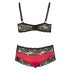 Intimo Sexy in Pizzo e Raso Plus Size (nero-rosso) 