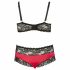 Intimo Sexy in Pizzo e Raso Plus Size (nero-rosso) 