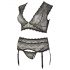 Set Intimo Plus Size in Pizzo con Strass Cottelli (nero) 