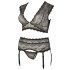 Set Intimo Plus Size in Pizzo con Strass Cottelli (nero)  - 2XL