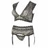 Set Intimo Plus Size in Pizzo con Strass Cottelli (nero)  - 2XL