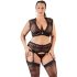 Set Intimo Plus Size in Pizzo con Strass Cottelli (nero)  - 3XL