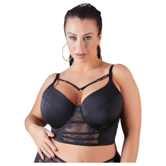 Cottelli Taglia Forte - reggiseno a fascia in pizzo (nero)