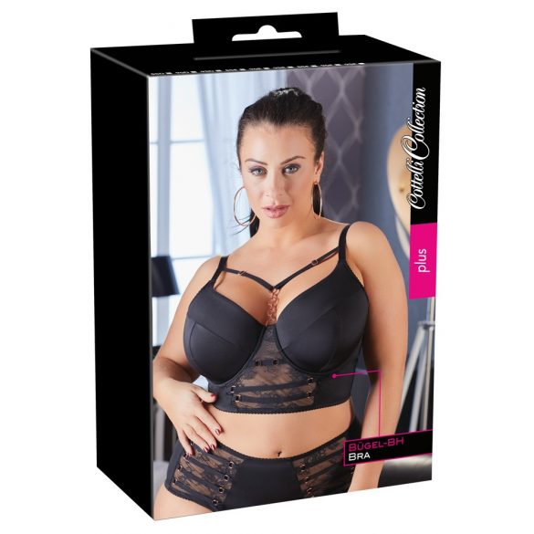 Reggiseno con lacci e pizzo Cottelli Taglie Forti (nero)  - 95D