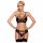 Set Intimo con Pizzo Floreale e Strass Obsessive 818-SEG-1 (Nero) 