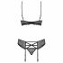 Set Intimo con Pizzo Floreale e Strass Obsessive 818-SEG-1 (Nero) 