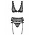 Set Lingerie Emperita Obsessive con Ricami Delicati (nero) 