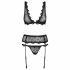 Set Lingerie Emperita Obsessive con Ricami Delicati (nero) 