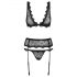 Set Lingerie Emperita Obsessive con Ricami Delicati (nero) 