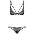 Reggiseno e Perizoma Sensuali Intensa con Doppie Cinghie (nero)  - L/XL