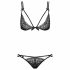 Reggiseno e Perizoma Sensuali Intensa con Doppie Cinghie (nero)  - L/XL