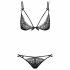 Reggiseno e Perizoma Sensuali Intensa con Doppie Cinghie (nero)  - L/XL