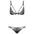 Reggiseno e Perizoma Sensuali Intensa con Doppie Cinghie (nero)  - L/XL