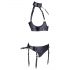 Set di Lingerie Bondage Lucido con Manette (nero) 