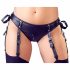 Set di Lingerie Bondage Lucido con Manette (nero)  - M