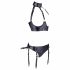 Set di Lingerie Bondage Lucido con Manette (nero)  - L