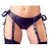 Set di Lingerie Bondage Lucido con Manette (nero)  - XL